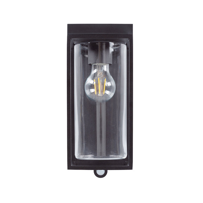 Lutec 6988804012 FLAIR 2W IP44 E27 LED Solar Outdoor Wall Light with PIR 2700K - Matt Black