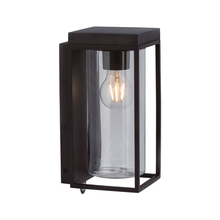 Lutec 6988804012 FLAIR 2W IP44 E27 LED Solar Outdoor Wall Light with PIR 2700K - Matt Black