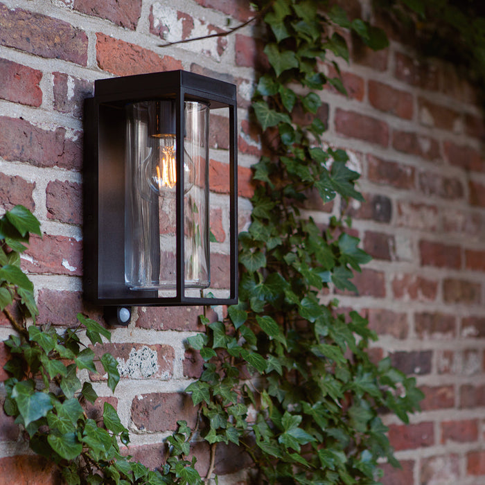 Lutec 6988804012 FLAIR 2W IP44 E27 LED Solar Outdoor Wall Light with PIR 2700K - Matt Black