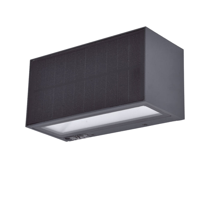 Lutec 6989101118 INKA 9W IP44 LED Solar Hybrid Outdoor Wall Light 3000K - Dark Grey
