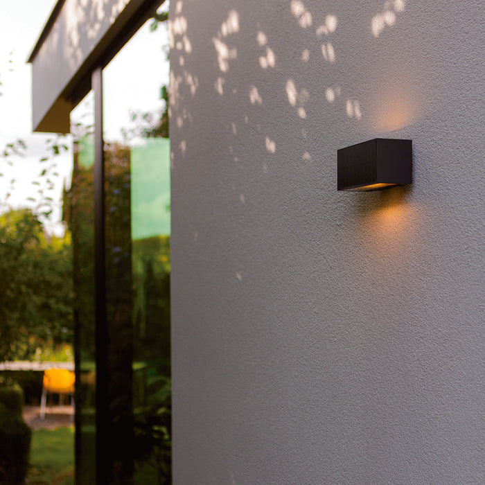 Lutec 6989101118 INKA 9W IP44 LED Solar Hybrid Outdoor Wall Light 3000K - Dark Grey