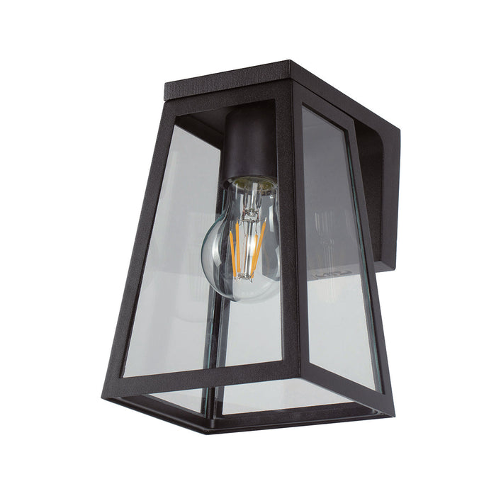 Lutec 6990901012 FIA 2W IP44 E27 LED Solar Outdoor Wall Light 2700K - Matt Black