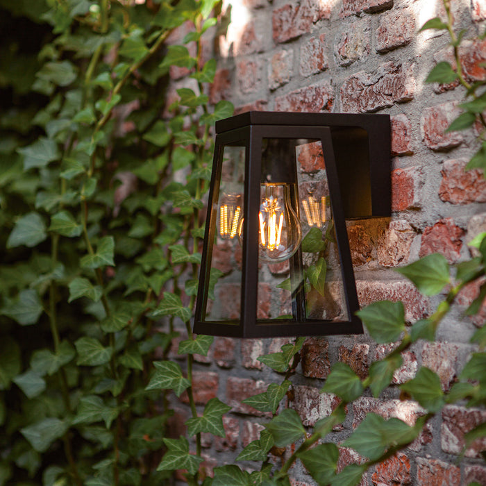 Lutec 6990901012 FIA 2W IP44 E27 LED Solar Outdoor Wall Light 2700K - Matt Black