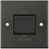 Selectric DSL12-08 5M 10AX 3 Pole Fan Isolator Switch - Dark Bronze, Black Insert