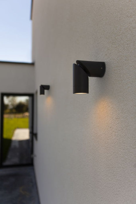 Lutec 5198501118 TUBON IP54 GU10 Outdoor Tilt & Swivel Wall Light - Anthracite Grey (Lamp Not Included)