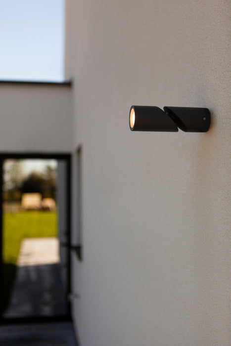 Lutec 5198501118 TUBON IP54 GU10 Outdoor Tilt & Swivel Wall Light - Anthracite Grey (Lamp Not Included)