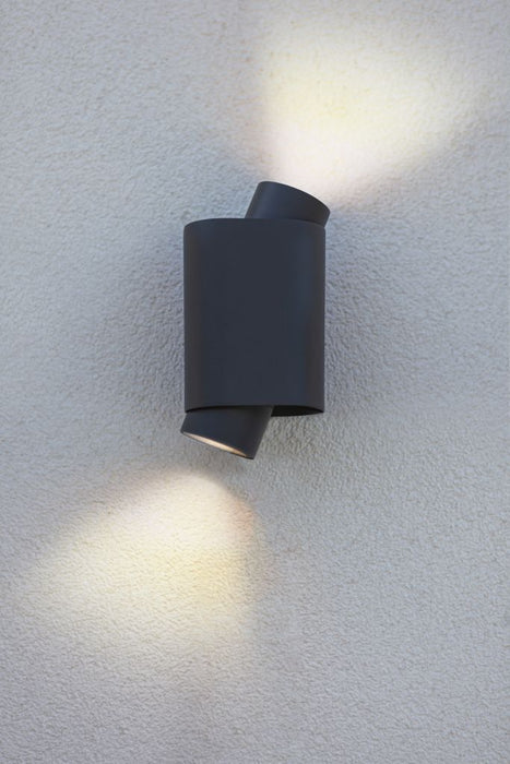 Lutec 6604002118 CYPRES IP44 GU10 Outdoor Up/Down Wall Light c/w Adjustable Heads - Anthracite Grey (Lamp Not Included)
