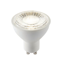 Saxby 70258 GU10 LED SMD 60 degrees 7W Matt white plastic & clear prismatic pc 7W LED GU10 Cool White