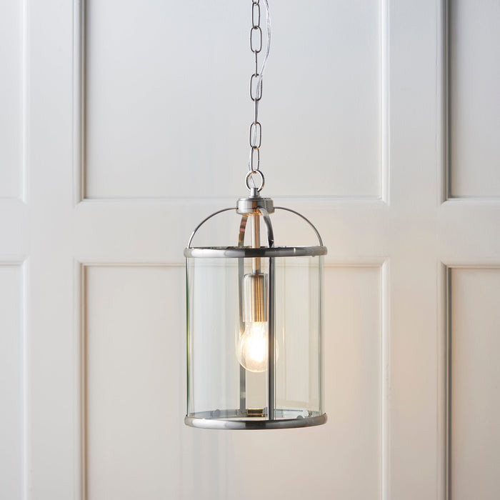 Endon 70323 Lambeth 1lt Pendant Satin nickel plate & clear glass 40W E27 GLS (Required) - westbasedirect.com