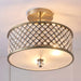 Endon 70558 Hudson 3lt Flush Antique brass plate & clear crystal 3 x 60W E27 GLS (Required) - westbasedirect.com