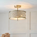 Endon 70558 Hudson 3lt Flush Antique brass plate & clear crystal 3 x 60W E27 GLS (Required) - westbasedirect.com