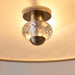 Endon 70558 Hudson 3lt Flush Antique brass plate & clear crystal 3 x 60W E27 GLS (Required) - westbasedirect.com