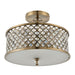 Endon 70558 Hudson 3lt Flush Antique brass plate & clear crystal 3 x 60W E27 GLS (Required) - westbasedirect.com