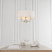 Endon 70560 Nixon 3lt Pendant Brass plate & vintage white fabric 3 x 40W E14 candle (Required) - westbasedirect.com