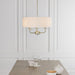 Endon 70560 Nixon 3lt Pendant Brass plate & vintage white fabric 3 x 40W E14 candle (Required) - westbasedirect.com