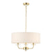 Endon 70560 Nixon 3lt Pendant Brass plate & vintage white fabric 3 x 40W E14 candle (Required) - westbasedirect.com