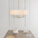 Endon 70561 Nixon 6lt Pendant Brass plate & vintage white fabric 6 x 40W E14 candle (Required) - westbasedirect.com