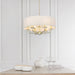 Endon 70561 Nixon 6lt Pendant Brass plate & vintage white fabric 6 x 40W E14 candle (Required) - westbasedirect.com