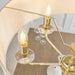 Endon 70561 Nixon 6lt Pendant Brass plate & vintage white fabric 6 x 40W E14 candle (Required) - westbasedirect.com