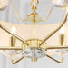 Endon 70561 Nixon 6lt Pendant Brass plate & vintage white fabric 6 x 40W E14 candle (Required) - westbasedirect.com