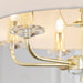 Endon 70561 Nixon 6lt Pendant Brass plate & vintage white fabric 6 x 40W E14 candle (Required) - westbasedirect.com