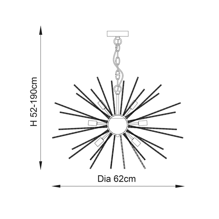 Endon 70575 Orta 9lt Pendant Satin brass plate 9 x 3W LED G9 (Required) - westbasedirect.com