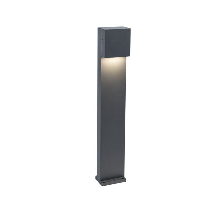 Lutec 7104001118 GEMINI XF 7.4W IP54 LED Outdoor Bollard Light 4000K - Dark Grey