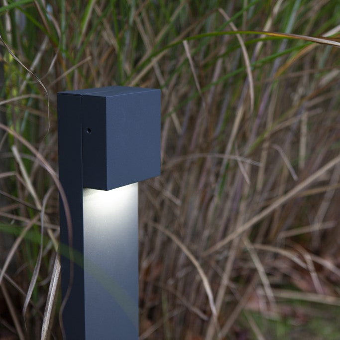 Lutec 7104001118 GEMINI XF 7.4W IP54 LED Outdoor Bollard Light 4000K - Dark Grey