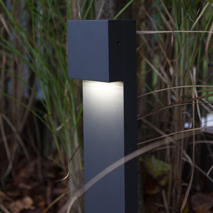 Lutec 7104001118 GEMINI XF 7.4W IP54 LED Outdoor Bollard Light 4000K - Dark Grey