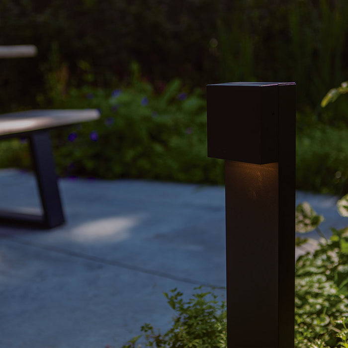 Lutec 7104002012 GEMINI XF 7.4W IP54 LED Outdoor Bollard Light 3000K - Matt Black