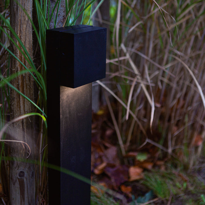 Lutec 7104002012 GEMINI XF 7.4W IP54 LED Outdoor Bollard Light 3000K - Matt Black