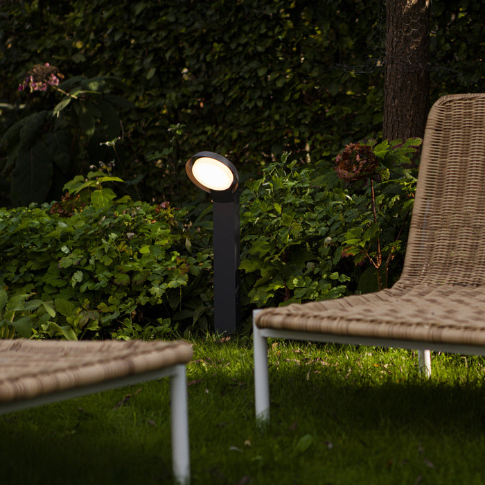 Lutec 7105701118 POLO 15W IP54 LED Outdoor Bollard Light 3000K - Dark Grey