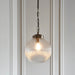 Endon 71123 Brydon 1lt Pendant Antique brass plate & clear ribbed glass 10W LED E27 (Required) - westbasedirect.com