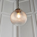 Endon 71123 Brydon 1lt Pendant Antique brass plate & clear ribbed glass 10W LED E27 (Required) - westbasedirect.com