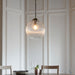 Endon 71124 Brydon 1lt Pendant Antique brass plate & clear ribbed glass 10W LED E27 (Required) - westbasedirect.com