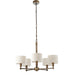 Endon 71345 Indara 5lt Pendant Hammered bronze plate & natural linen mix fabric 5 x 40W E14 golf (Required) - westbasedirect.com