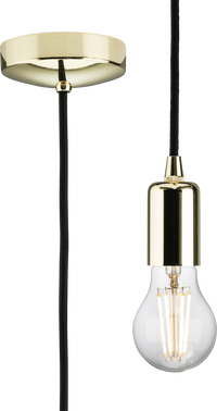 Knightsbridge 8270LPB 1.8m E27 Contemporary Pendant Set - Polished Brass