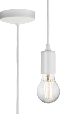 Knightsbridge 8270LMW 1.8m E27 Contemporary Pendant Set - Matt White