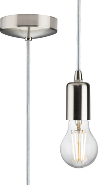 Knightsbridge 8270LBC 1.8m E27 Contemporary Pendant Set - Brushed Chrome