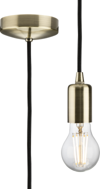 Knightsbridge 8270LAB 1.8m E27 Contemporary Pendant Set - Antique Brass