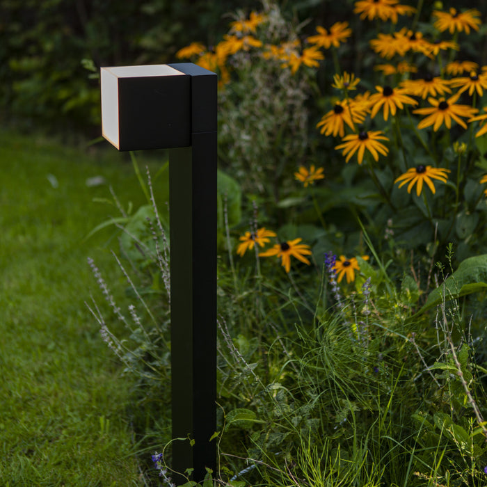 Lutec 7193802012 CUBA 12.2W IP54 LED Outdoor Bollard Light c/w Adjustable Heads 3000K - Matt Black
