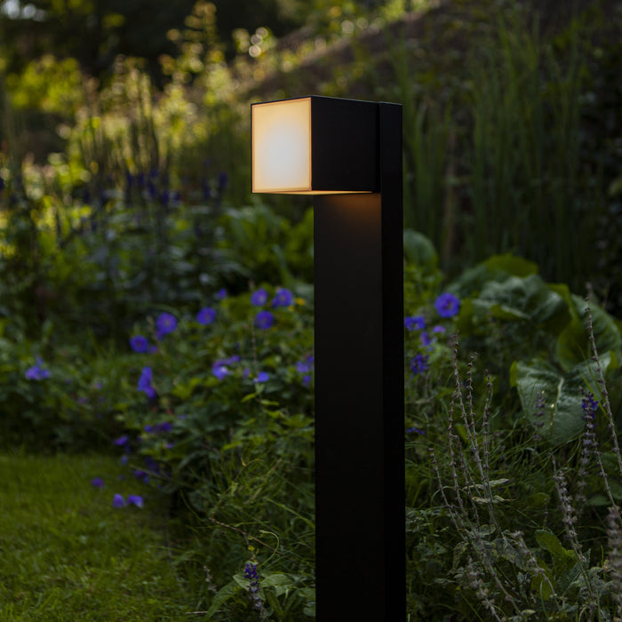 Lutec 7193802012 CUBA 12.2W IP54 LED Outdoor Bollard Light c/w Adjustable Heads 3000K - Matt Black