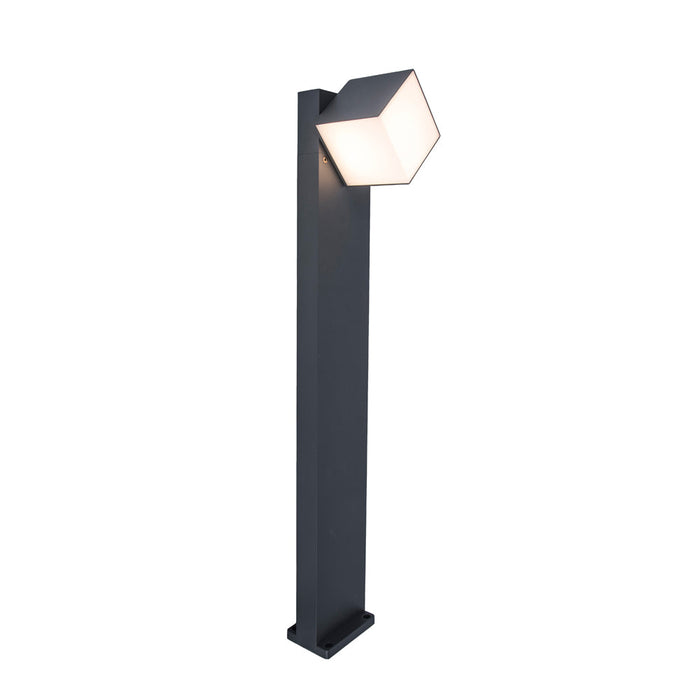 Lutec 7193802118 CUBA 12.2W IP54 LED Outdoor Bollard Light c/w Adjustable Heads 3000K - Dark Grey