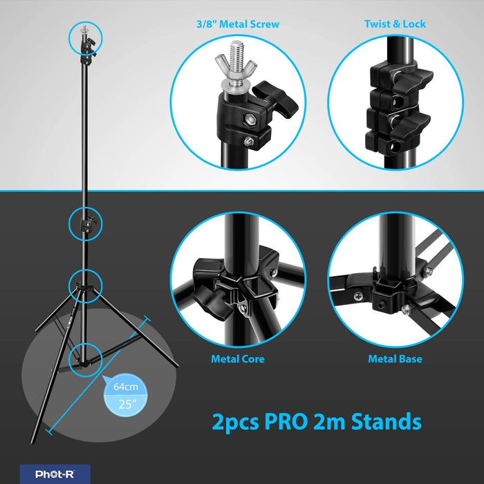 Phot-R 2x2.26m Background Stand Set - westbasedirect.com