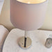 Endon 72175 Syon 1lt Table Bright nickel plate & mink fabric 40W E14 candle (Required) - westbasedirect.com