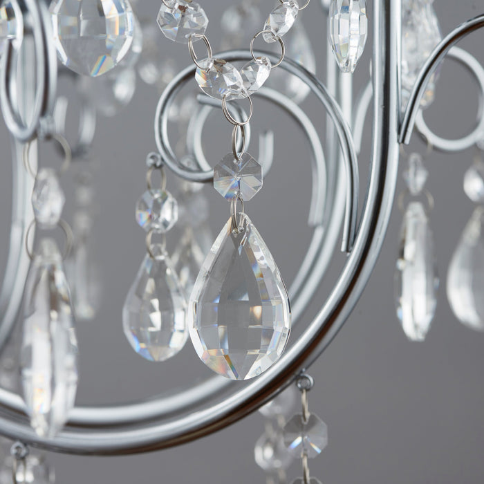 Endon 72561 Tabitha 8lt Pendant Chrome plate & clear crystal 8 x 18W G9 clear capsule (Required) - westbasedirect.com