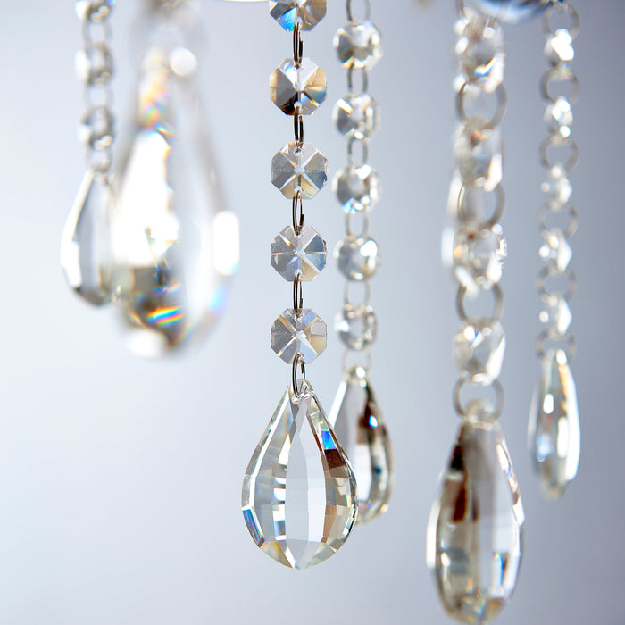 Endon 72561 Tabitha 8lt Pendant Chrome plate & clear crystal 8 x 18W G9 clear capsule (Required) - westbasedirect.com