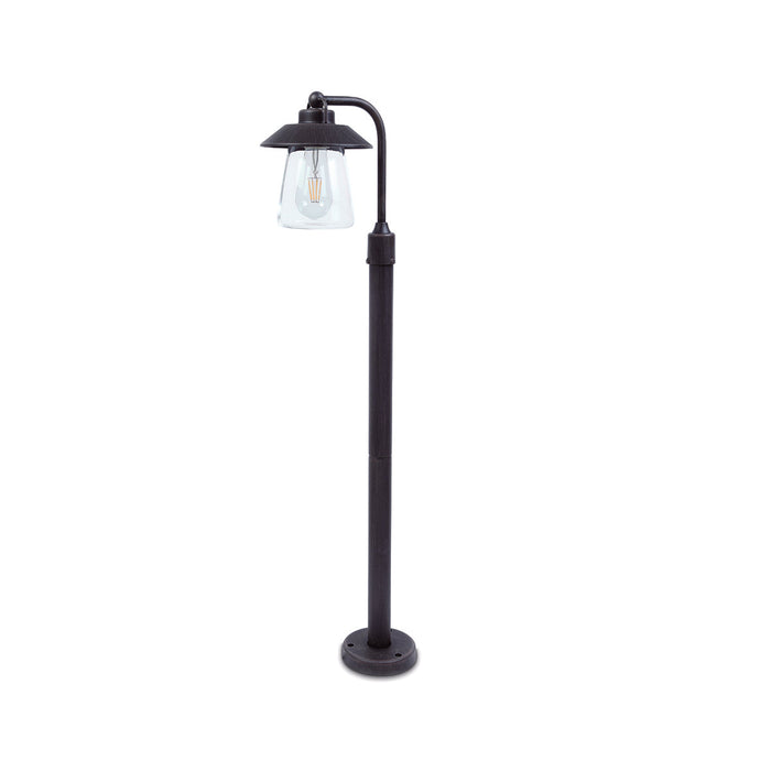 Lutec 7264210213 CATE IP44 E27 Outdoor Post Light - Black Rust (Lamp Not Included)