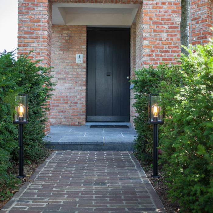 Lutec 7288801012 FLAIR IP44 E27 Outdoor Bollard Light - Matt Black (Lamp Not Included)
