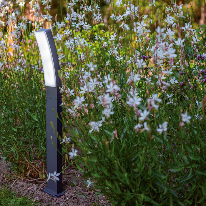 Lutec 7288902118 KIRA 17.3W IP54 LED Outdoor Bollard Light 4000K - Dark Grey